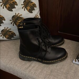 Dr. Martens Black Leather Boots with Iconic Design